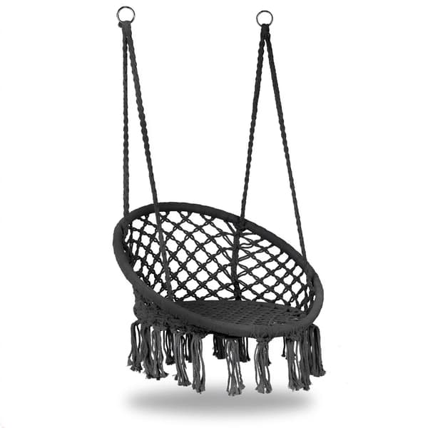 Boho hängande gunga, grå, stålram, 120 kg kapacitet