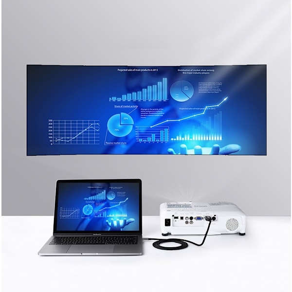 HDMI til USB-C adapterkabel 4K 60Hz 1,5m sort-grå