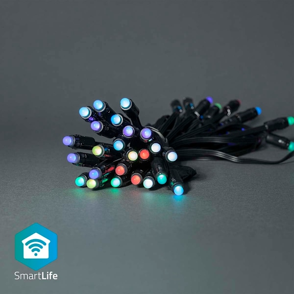 SmartLife Jouluvalot | Partylight | Wi-Fi | RGB | 48 LED's | 10.80 m | Android™ / IOS musta