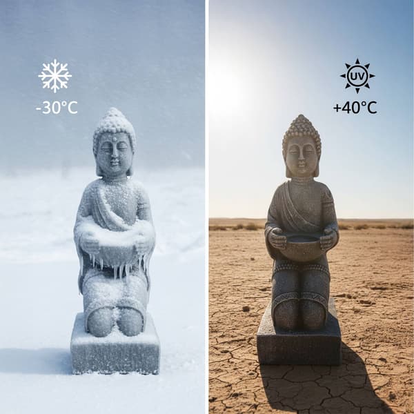 Buddhastaty 43 cm, polyresin, väderbeständig