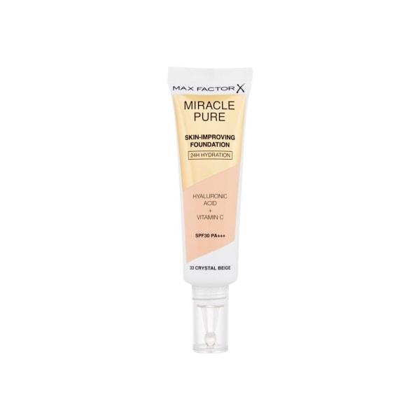 Max Factor - Miracle Pure Skin-Improving Foundation 33 Crystal Beige SPF30 - For Women, 30 ml