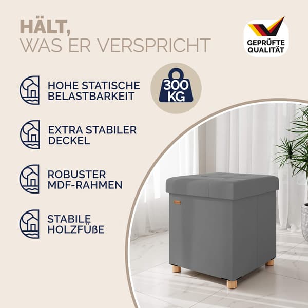 Pall antracit sammet 42x38x38cm hopfällbar