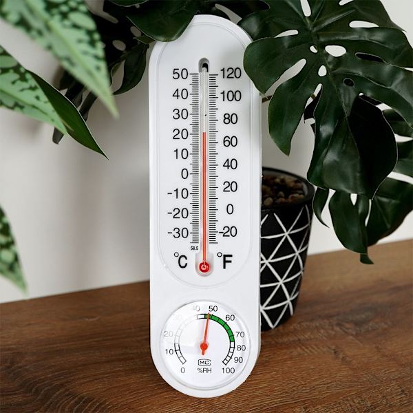 Termometer med hygrometer för inomhus och utomhus bruk