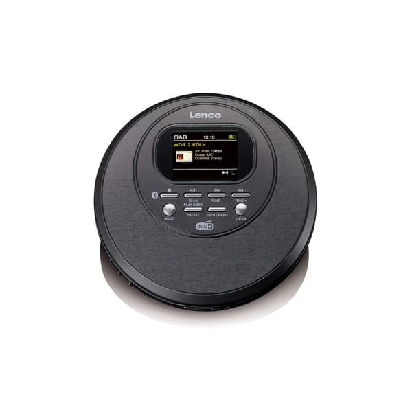 Bærbar Discman med DAB+, Bluetooth, TFT-skærm, sort