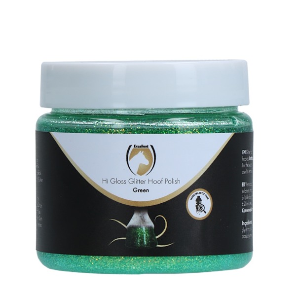 Excellent Horse Hi Gloss Glitter Hoof Polish Green 150 ml