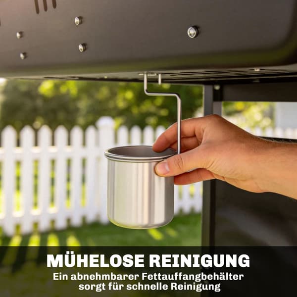 Gasgrill 5kW, 2 brændere, rustfrit stål, sideborde