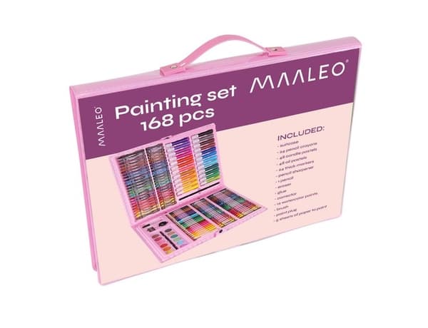 Maalaussarja kotelossa 168 kpl pinkki