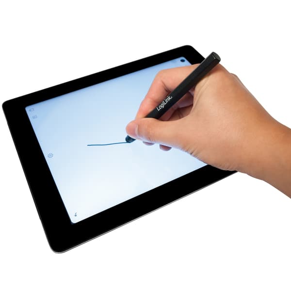 Penna för touchscreen. Av aluminium. Svart
