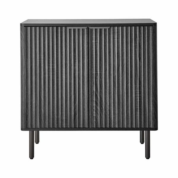 Kaffebarskab – Riflet ladedør, sort, 80 cm