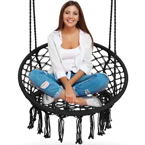 Musta Boho riippuva puutarhatuoli