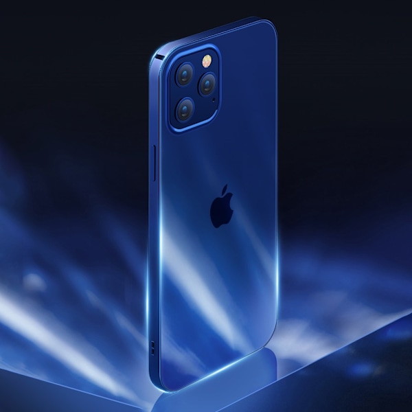 NBS ultra tyndt gennemsigtigt etui med metallisk ramme til iPhone Pro Max 12 sort