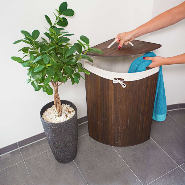 Tvättkorg hörn bambu