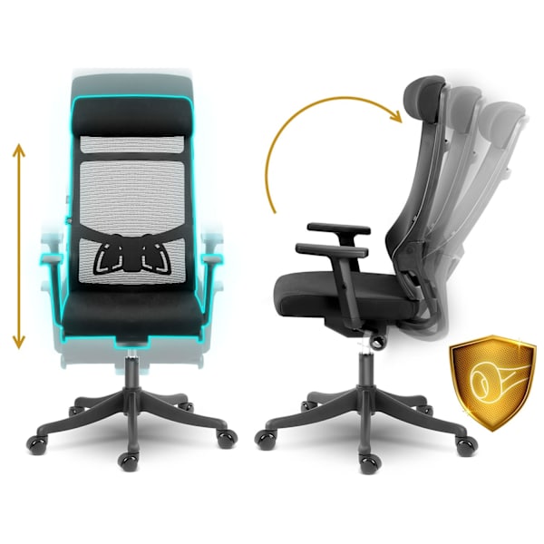 Ergonomisk kontorstol med micro mesh, Sofotel Brema, sort