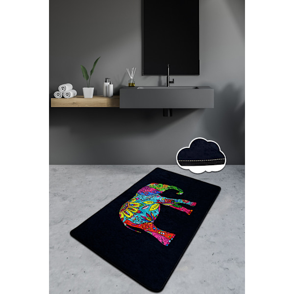 Bademåtte Olifant - Sort (70 x 120)