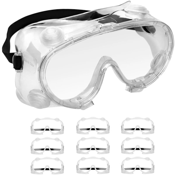 Arbetsmiljöskydd antidammglasögon - set med 10 st.