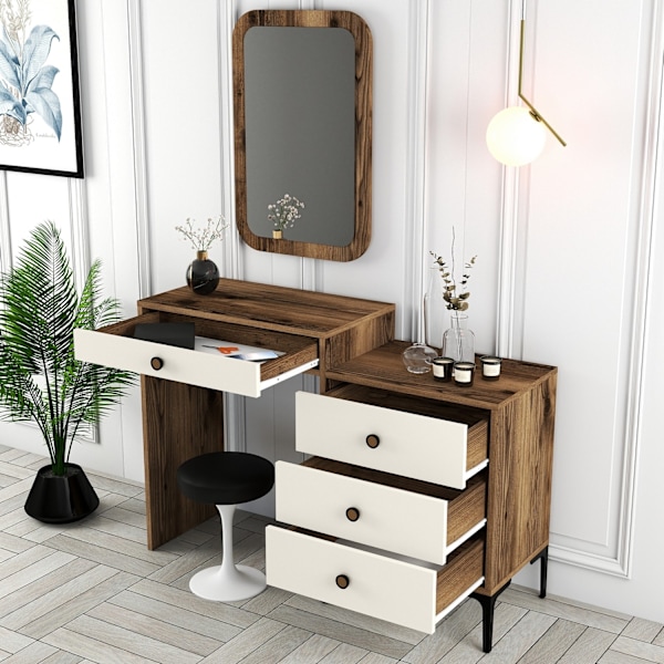 Kommode Lizbon 547 - Valnød, Creme