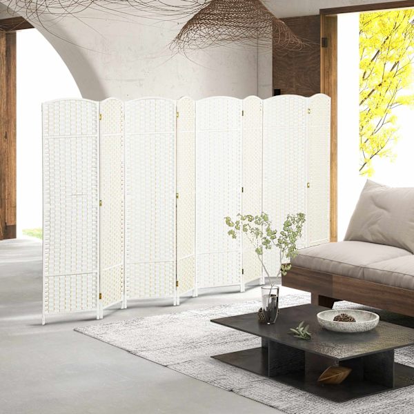 8-panelers foldbar rumdeler, hvid