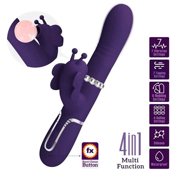 Pretty Love - Multifunction Rabbit Vibrator 4 In 1 Butterfly Lila