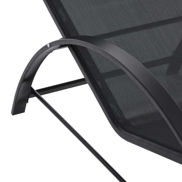 Udendørs loungesæt, 2 lænestole og sidebord, sort stof