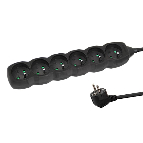 Esperanza Power Strip 6 Sockets 1,5M Svart