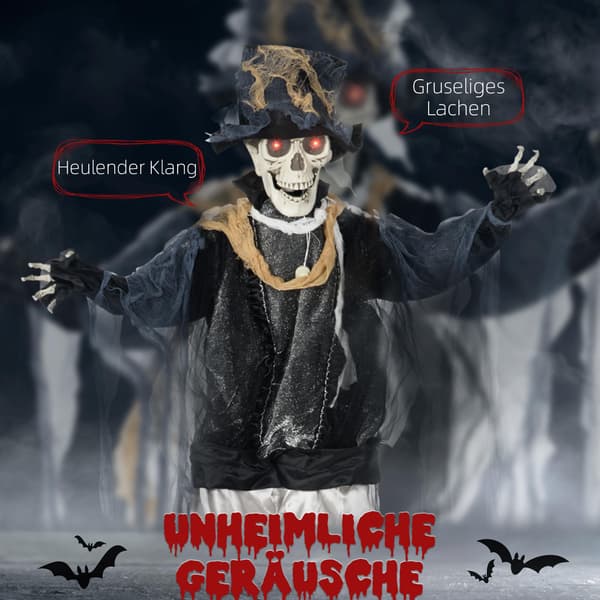 Halloween-spökdekoration med ljud- och rörelsesensor