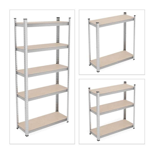 Galvaniserede hylder til tung belastning med 5 niveauer