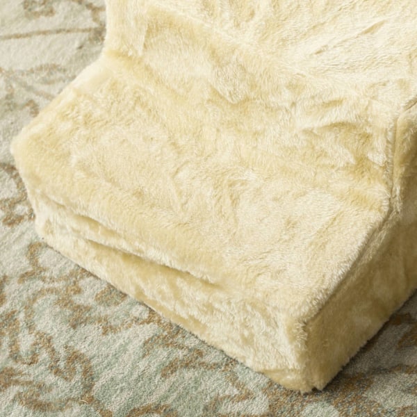 Hundtrappa 3-stegs 35 cm husdjurstrappa med plyschlook Katttrappor för bäddsoffa Katter upp till 4,5 kg Beige