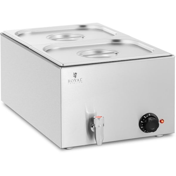 Bain marie sähkölämmitin hanalla 2 x GN 1/2 600 W