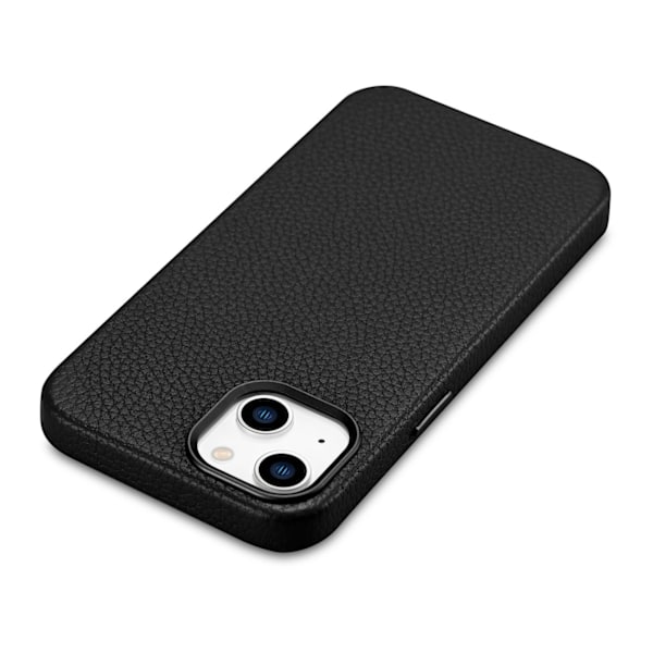 iPhone 14 Plus magnetisk læderetui med MagSafe Litchi Premium læderetui sort