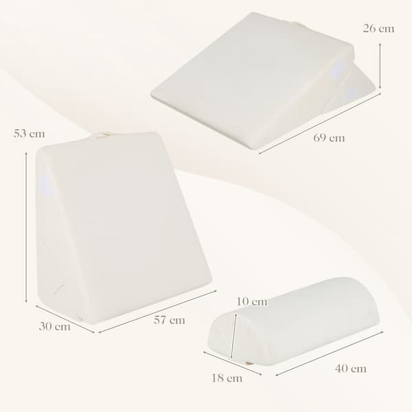 Justerbart kilformat kuddset i memoryskum – Off White