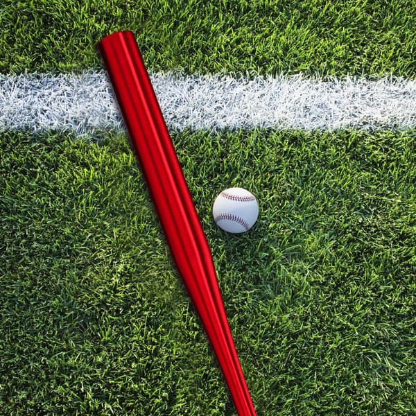 Basebollträ i aluminium, röd