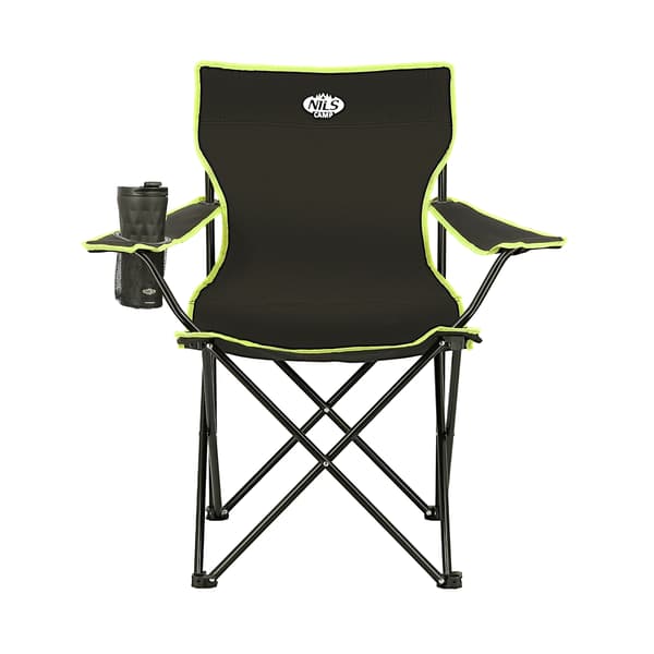 Campingstol, sort-lime, foldbar, letvægts