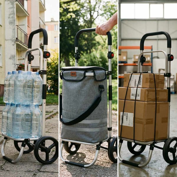 Sammenklappelig indkøbsvogn 50L, grå, termisk isolering