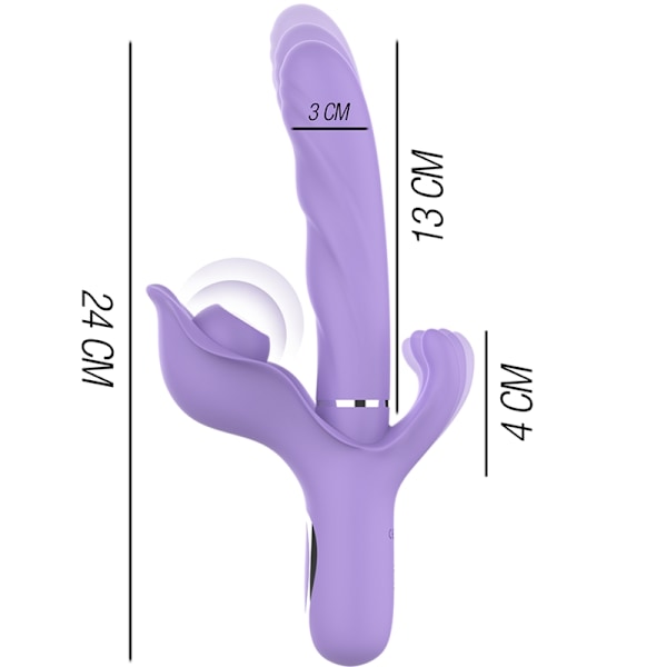 Intense - Billie Multifunktion Genopladelig Vibrator Suction & Pulsing Purple