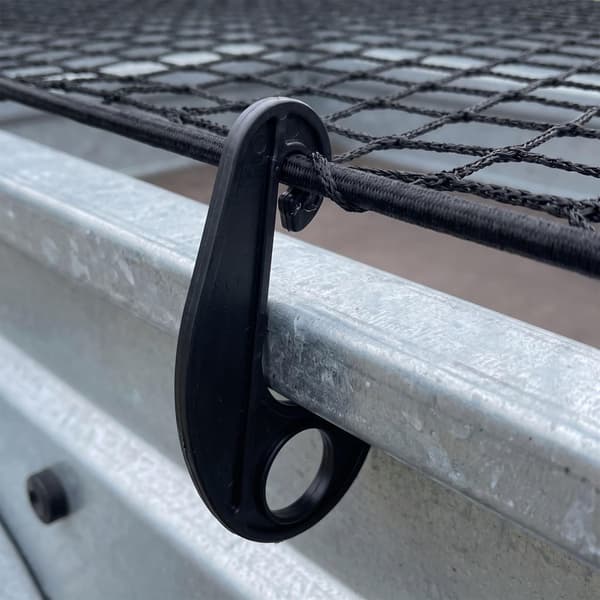Släpvagnsnät 2x3m svart, slitstark PP-plast