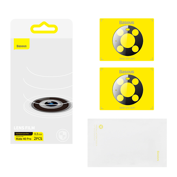 Huawei Mate 40 Pro kamerafilm 0,3mm transparent + rengöringsset SET med 2 st.