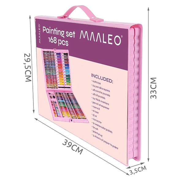 Maalaussarja kotelossa 168 kpl pinkki