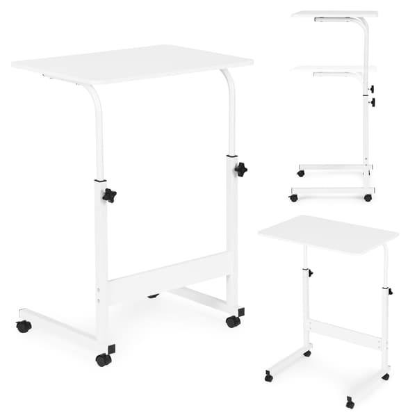 Mobilt laptopbord, justerbar höjd, MDF, vit