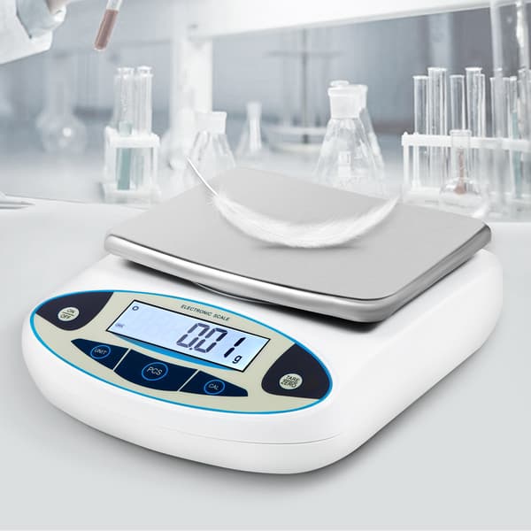 Analyysivaaka 5000 g, luettavuus 0,01 g, LCD