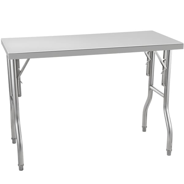 Hopfällbart förberedelsebord i rostfritt stål, 122 x 61 cm, 280 kg
