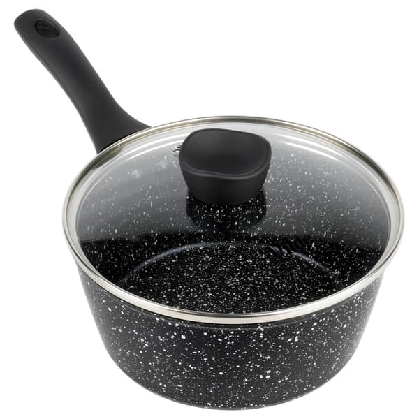 Granit Non-Stick Kastrull med Glaslock, 16 cm, 1,1 L