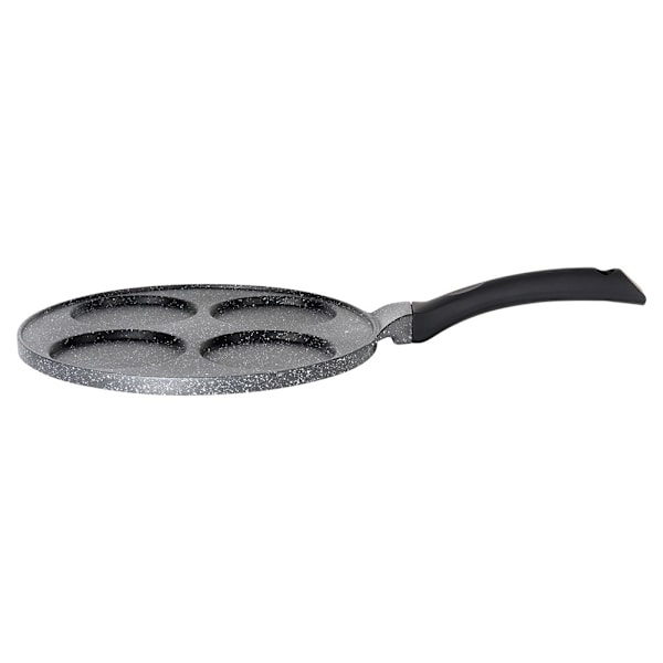 Granitæggepande 4 huller SORT LINJE 26 cm