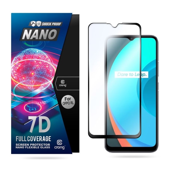 Crong 7D Nano Flexible Glass – täysin peittävä hybridi-näytönsuoja 9H Realme C11