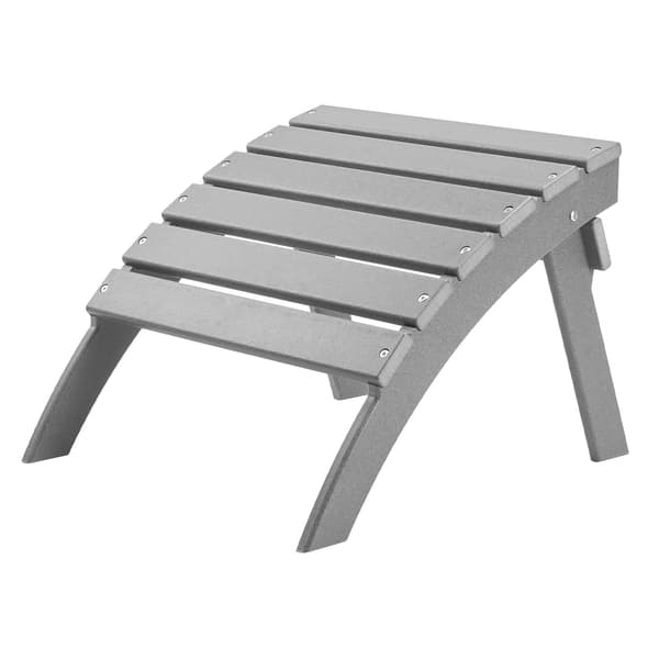Hopfällbar Adirondack-fotpall, HDPE-plast, grå