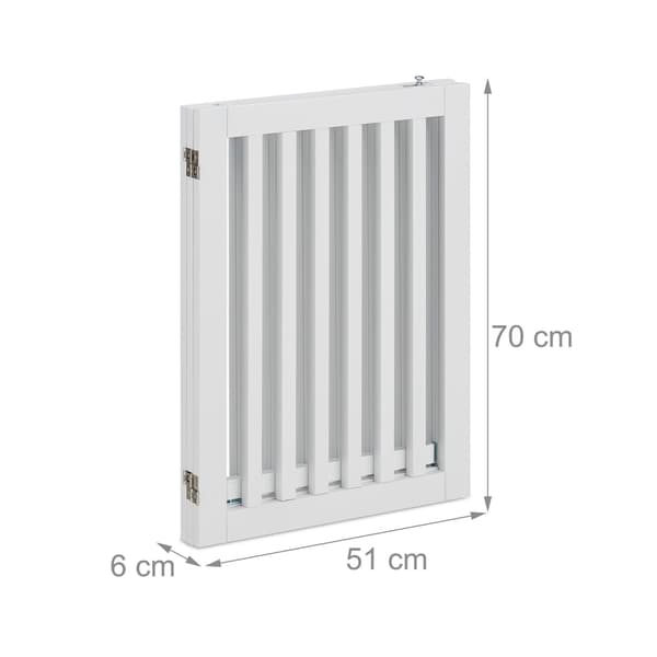 Vit säkerhetsgrind med dörr 70 cm