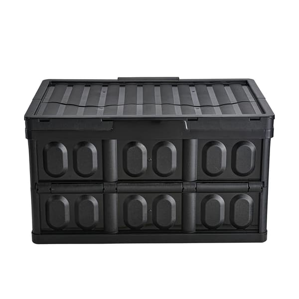 Hopfällbara förvaringsbehållare med lock, 45 l, 3-pack, stapelbara