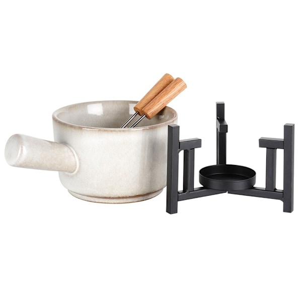 Fondue-setti, posliini, 450 ml, 4 kpl.