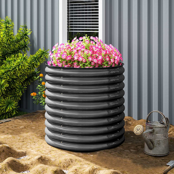 Upphöjd bädd av stål, växtbädd, kall ram, trädgårdsbädd, stapelbar, blomlåda, plug-in växtlåda, 160 x 80 x 80 cm, grönsaksbädd för trädgård, balkong,