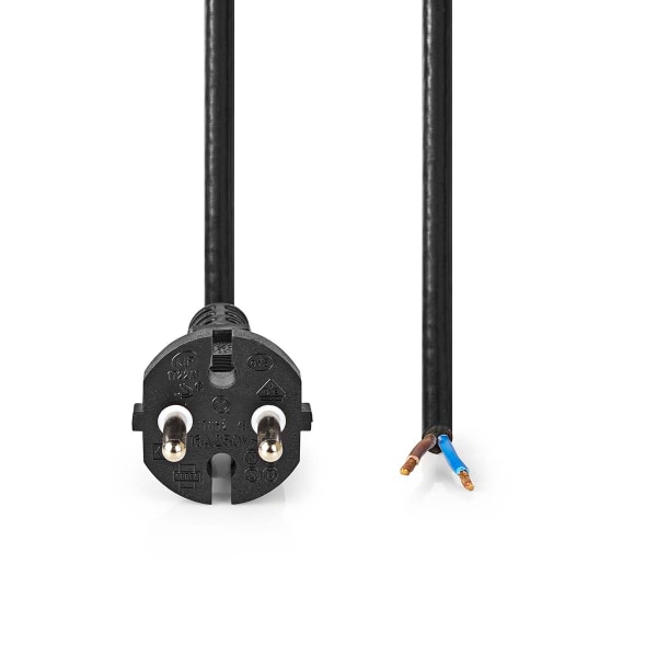 Dammsugare nätsladd | 7.00 m | CEE 7/17 | 250 V AC | 16 A | Svart | PVC