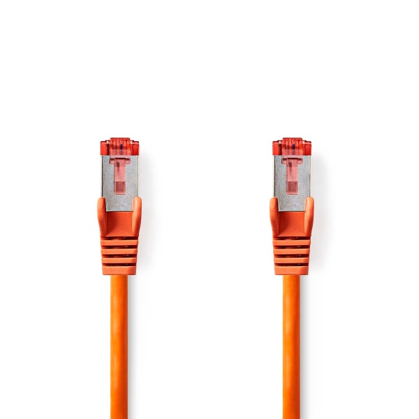 CAT6 Verkkokaapeli | RJ45 uros | RJ45 uros | S/FTP | 1.00 m | Pyöreä | LSZH | Oranssi | Label